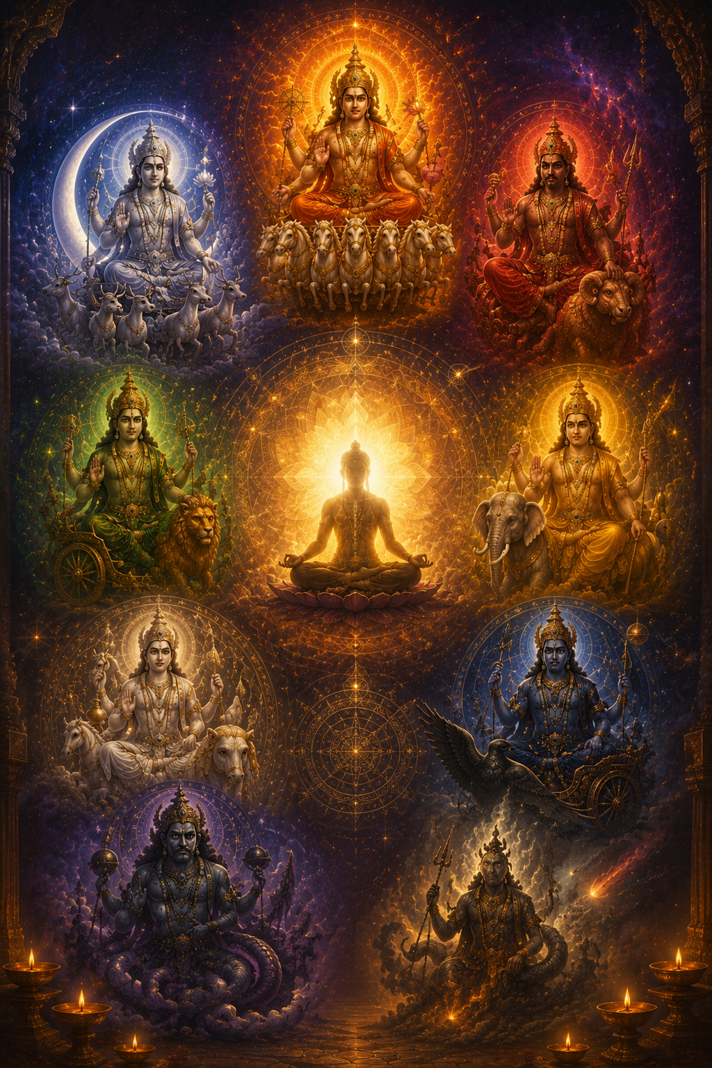 The Nine Cosmic Guardians - Navagrahas